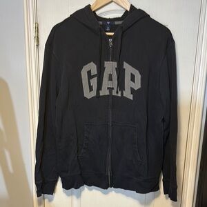 Men’s GAP Black Hoodie with Gray Logo Size L